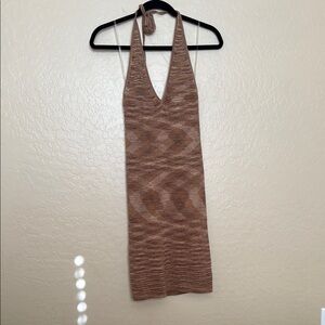 Brown Halter Neck Dress